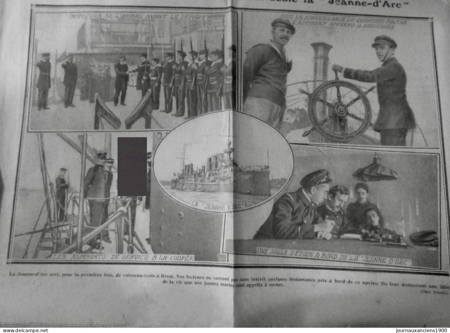 1912 EXCELSIOR ARTICLE DE PRESSE MARINE VAISSEAU ECOLE JEANNE D ARC 1 JOURNAL ANCIEN - Glasplaten