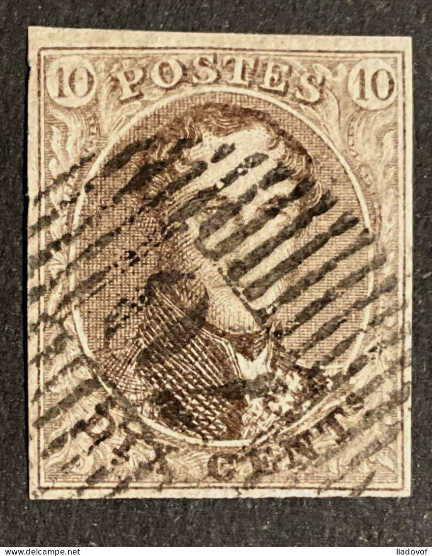 Medaillon OBP 10A - 10c Gestempeld D70 BRAINE L'ALLEUD - 1858-1862 Medaillen (9/12)