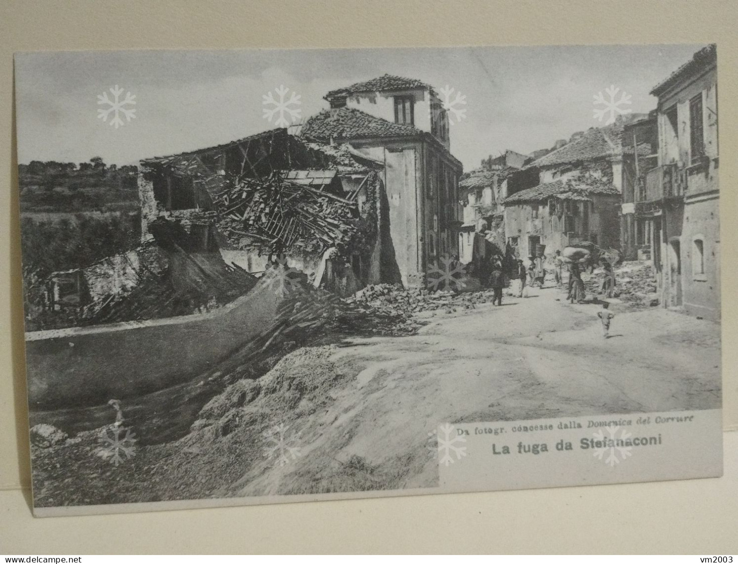 2x Cartoline Italia Terremoto 1905 Earthquake Calabria LA FUGA DA STEFANACONI (Vibo Valentia) LE CAMPANE SALVATE - Andere & Zonder Classificatie