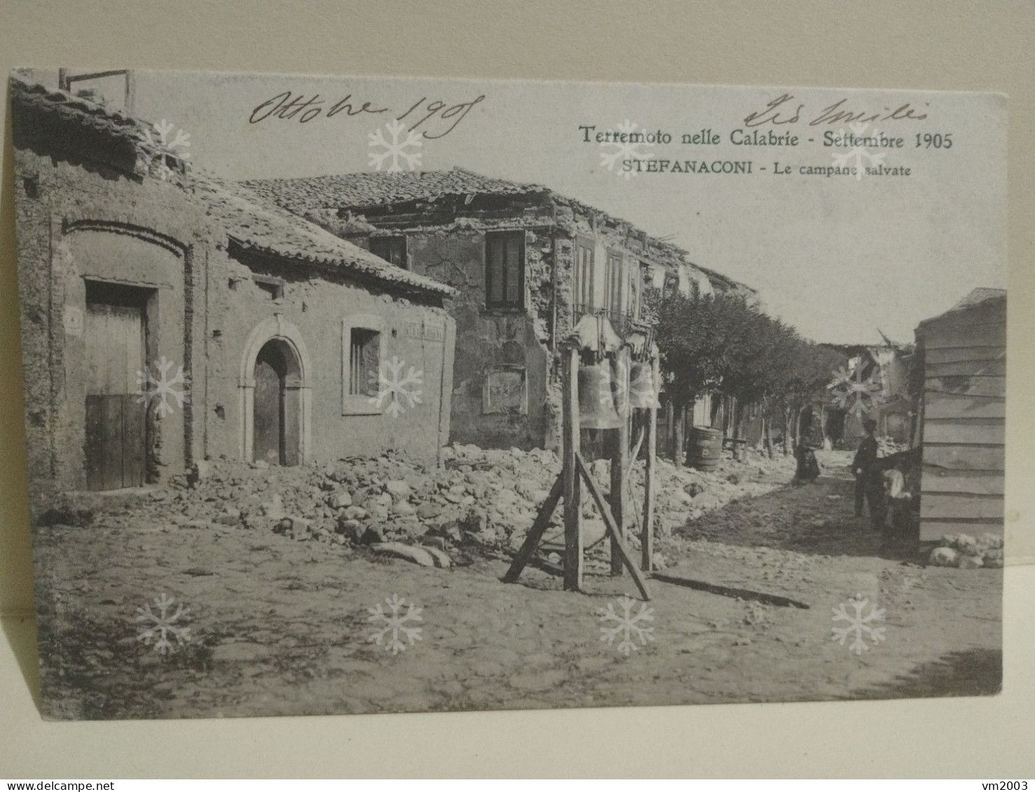 2x Cartoline Italia Terremoto 1905 Earthquake Calabria LA FUGA DA STEFANACONI (Vibo Valentia) LE CAMPANE SALVATE - Autres & Non Classés