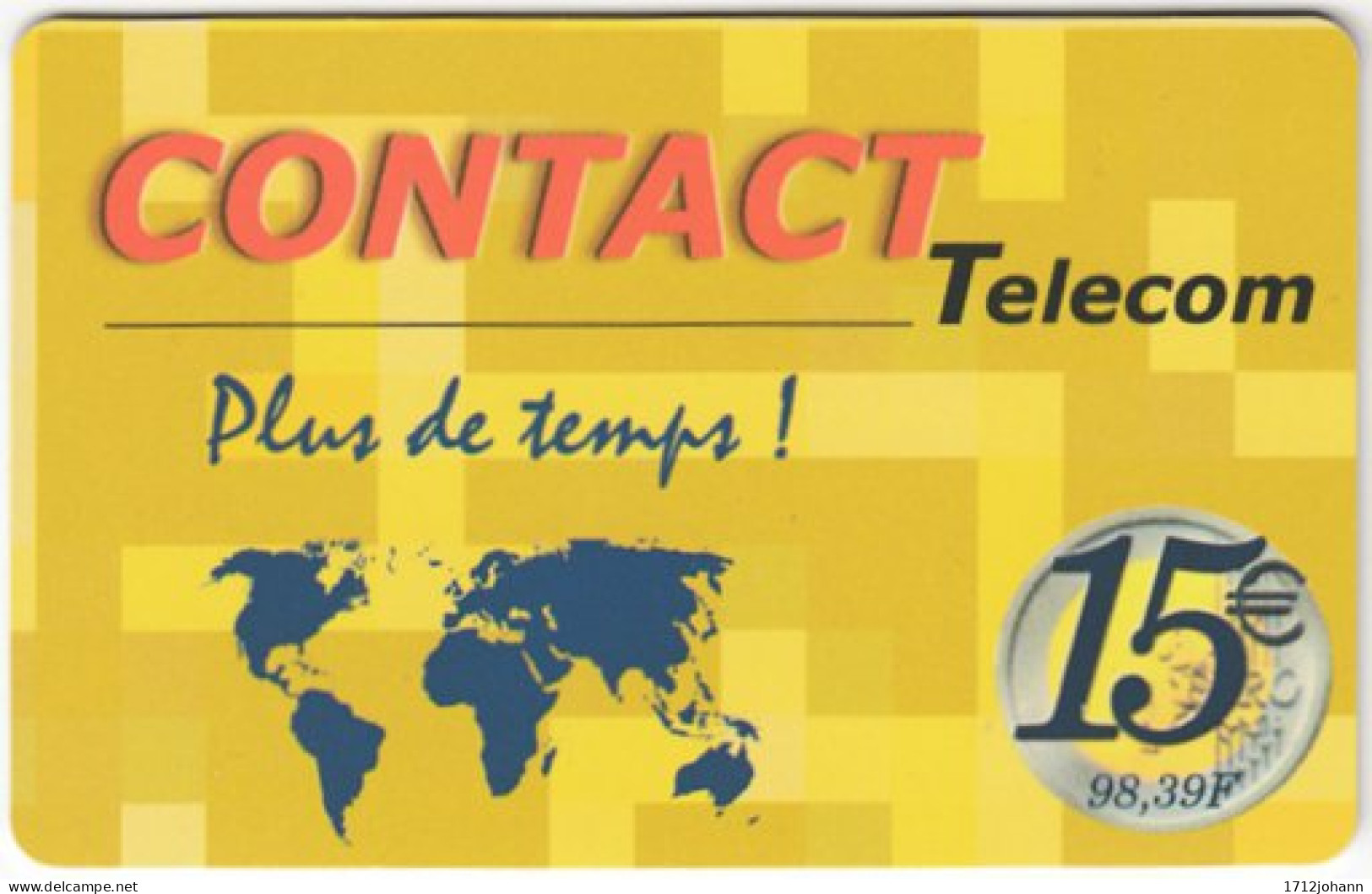 FRANCE C-497 Prepaid Contact - Map, World - Used - Cellphone Cards (refills)