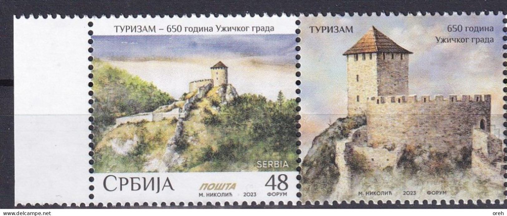 SERBIA 2023,TOURISM IN SERBIA,CASTLE,FORTRESS,CITY UŽICE,WIGNETTE,MNH - Serbie