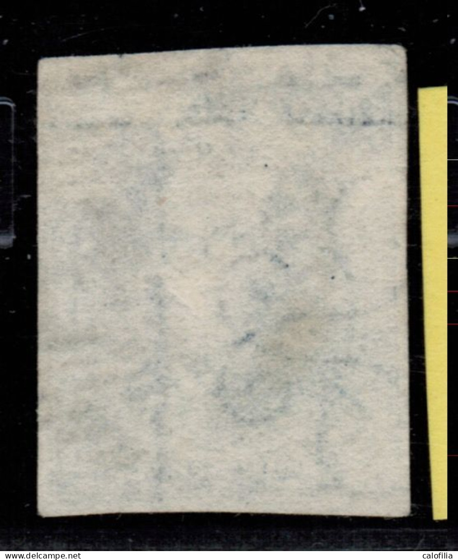 COB 4A, Bleu, Bord De Feuille, Papier Epais, 4 Marges, Obliteration P4 ANVERS, VAL COB 70 EUR - 1849-1850 Medallones (3/5)