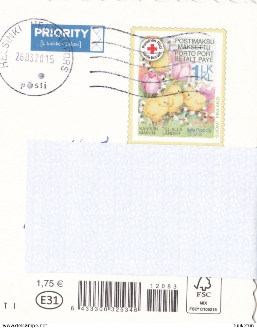 Postal Stationery - Birds - Chicks Walking Together At Easter - Red Cross - Suomi Finland - Postage Paid - Enteros Postales