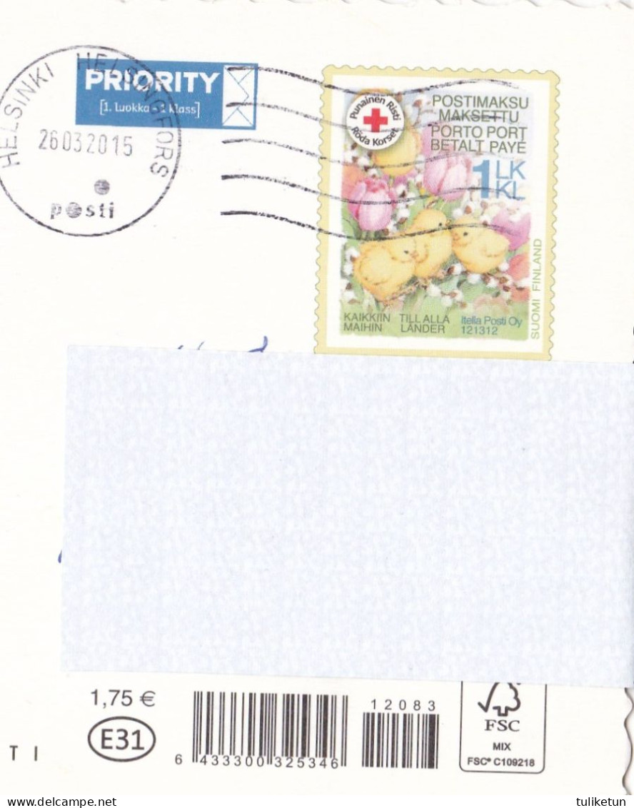 Postal Stationery - Birds - Chicks Walking Together At Easter - Red Cross - Suomi Finland - Postage Paid - Postal Stationery