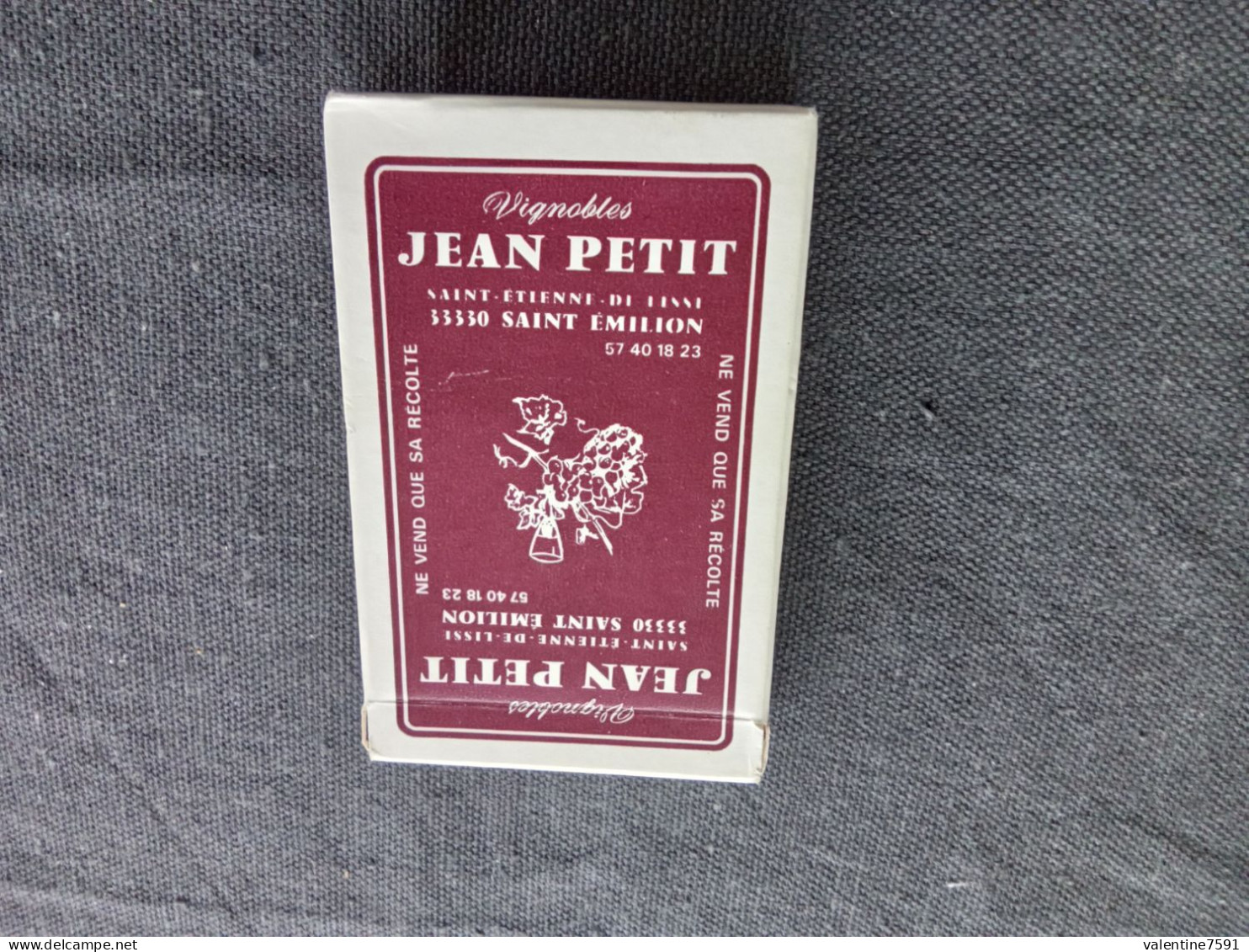 Jeu 32  Cartes    " Vignobles  Jean PETIT, St Emilion   "    Bon état     Net  4 - Playing Cards (classic)