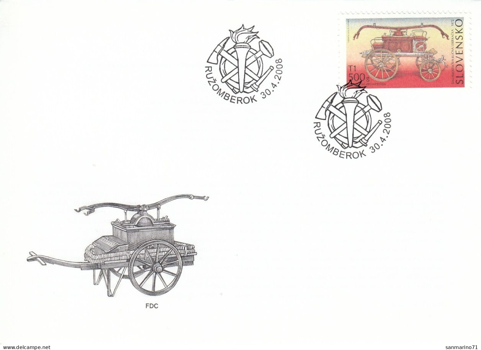 FDC SLOVAKIA 579,firemen - FDC