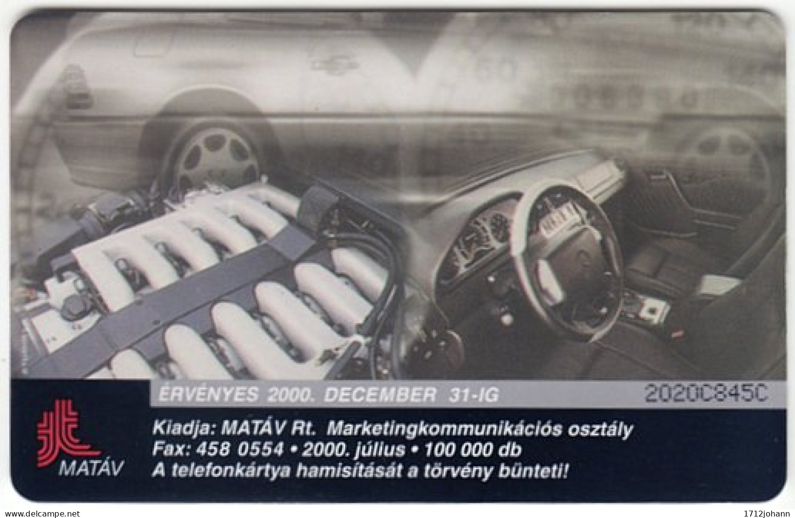 HUNGARY E-360 Chip Matav - Traffic, Car - Used - Ungarn