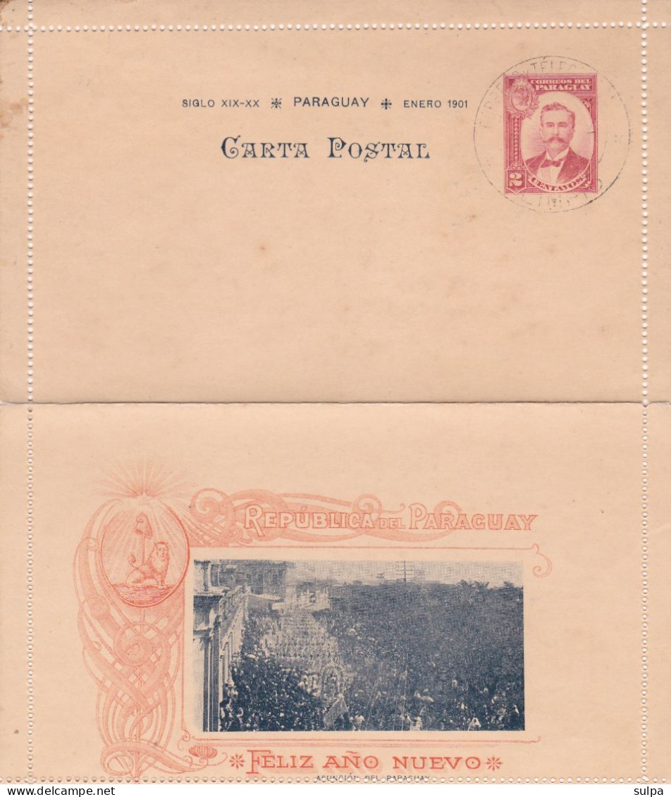 PARAGUAY 1901 ENTERO POSTAL PROCESION DE LA VIRGEN DE LA  ASUNCION PATRONA DEL PAIS - Paraguay