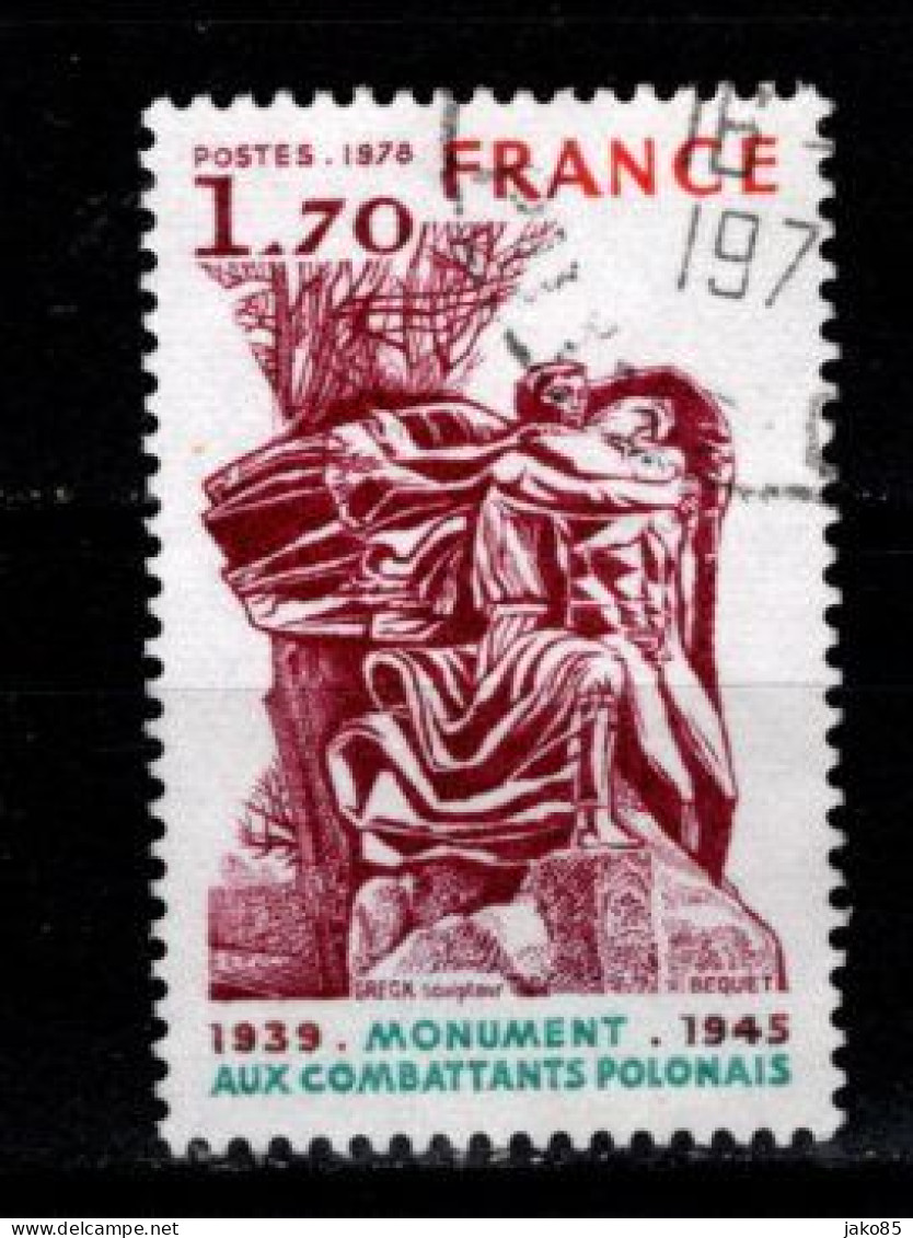 - FRANCE - 1978 - YT N° 2021 - Oblitéré - Combattants Polonais - Gebraucht