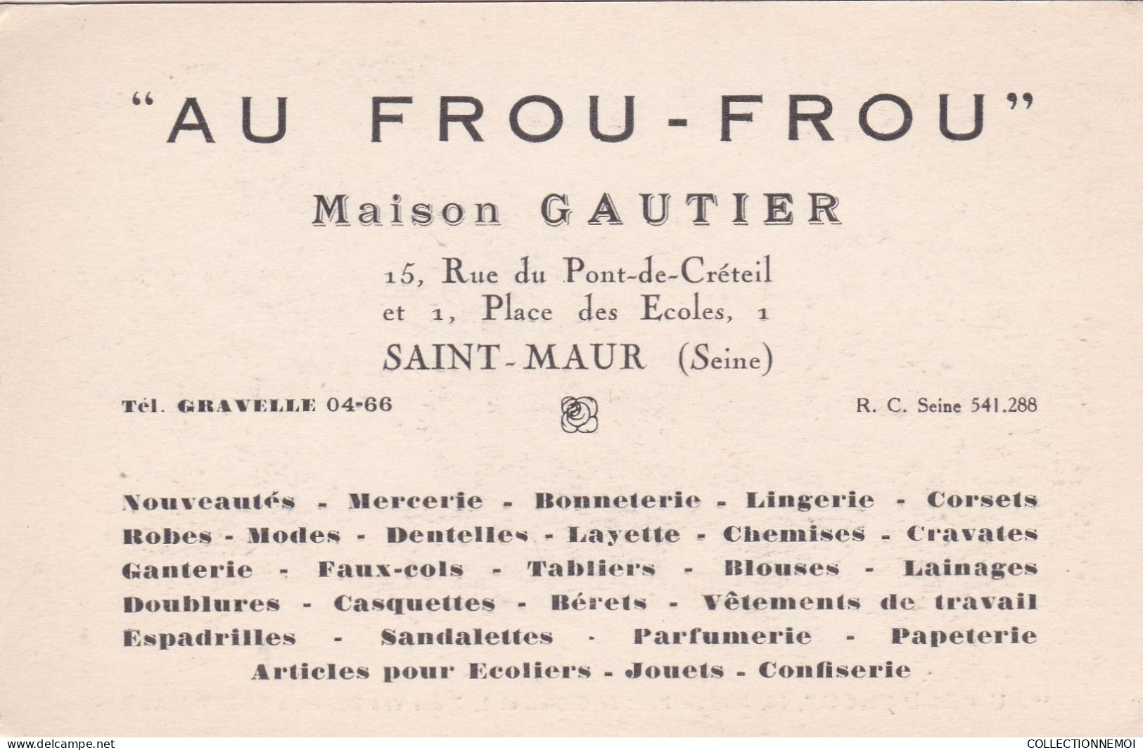 AU FROU FROU ,, 15 Rue Du Pont De Creteil ,,, SAINT MAUR - Saint Maur Des Fosses