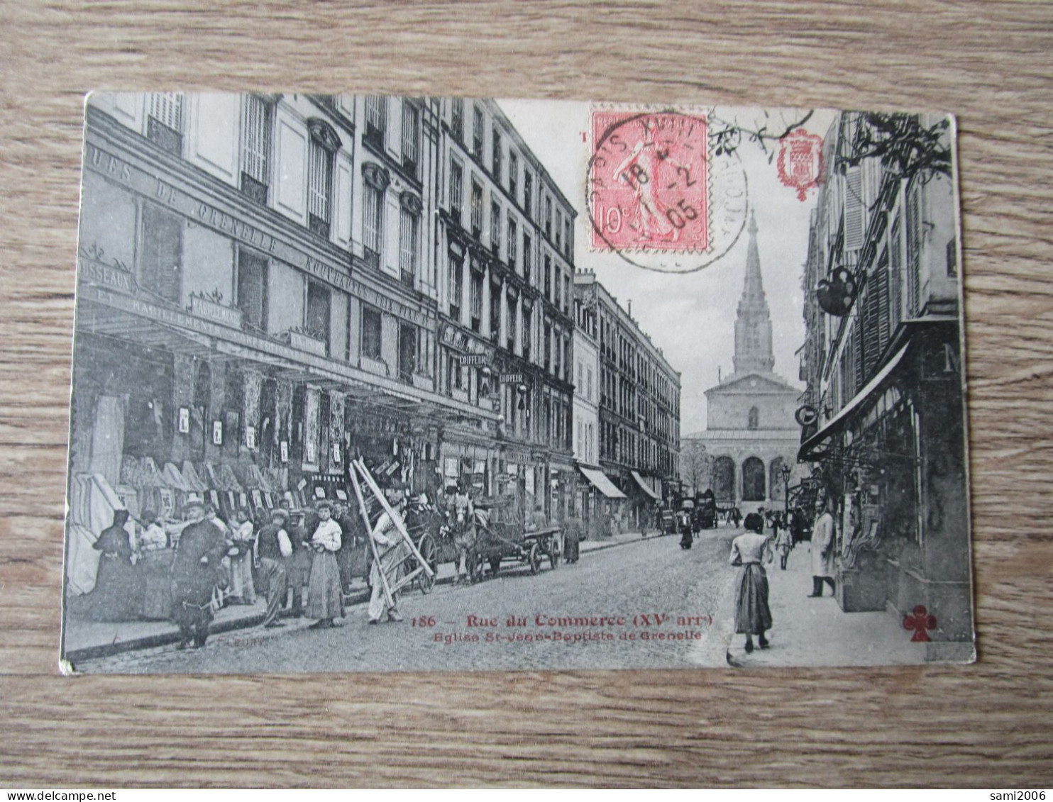 75 PARIS XVè RUE DU COMMERCE EGLISE ST JEAN BAPTISTE DE GRENELLE COMMERCES ANIMEE - Kerken