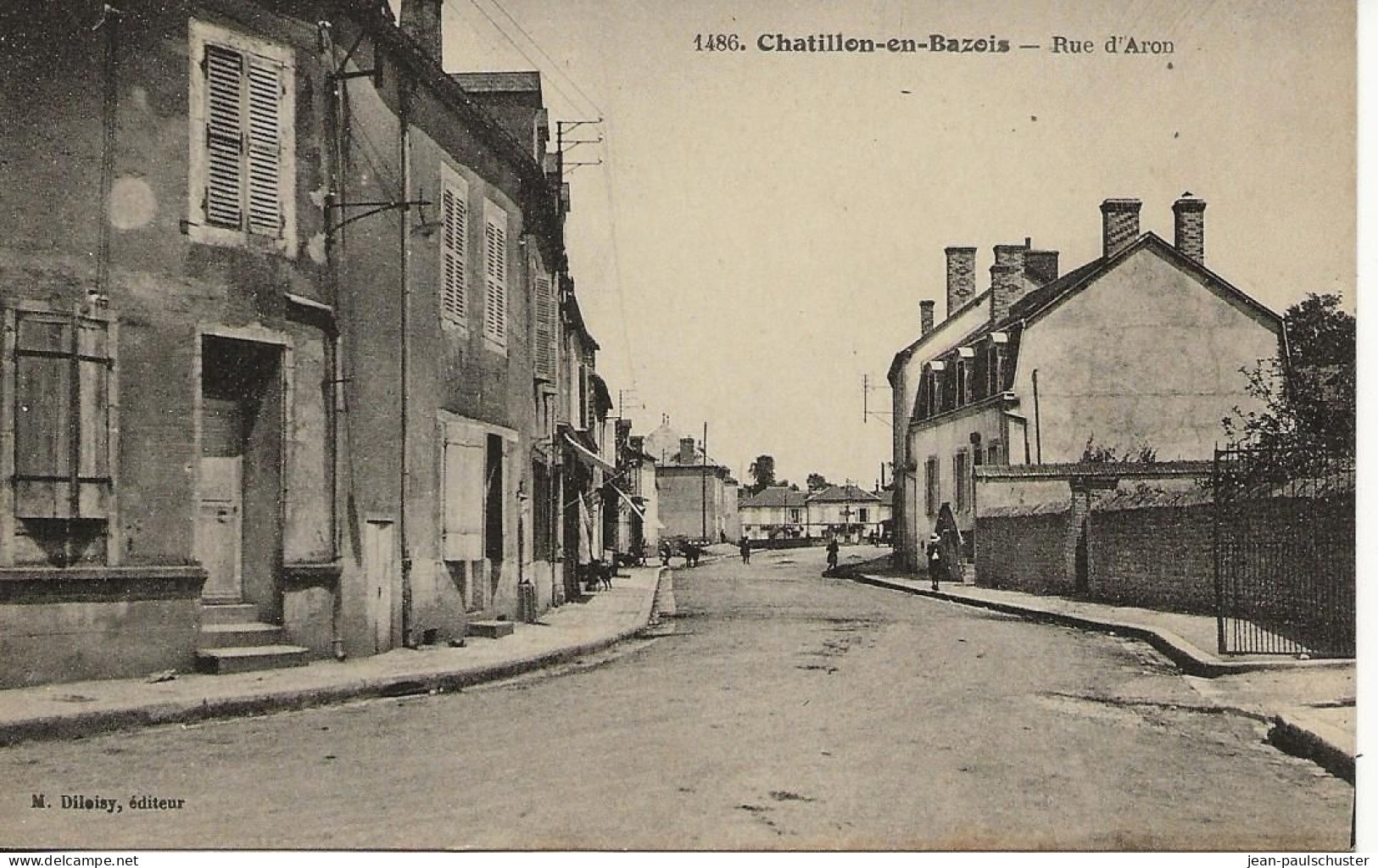 58 -  Chatillon En Bazois - Rue D'Aron    ** CPA  Vierge , Animée ** - Chatillon En Bazois