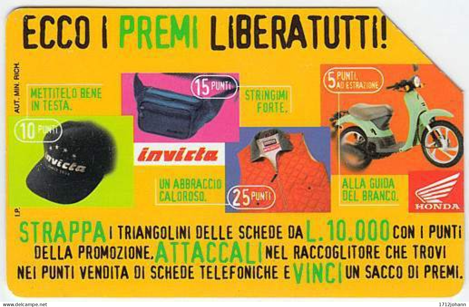 ITALY A-215 Magnetic Telecom - (10.000 L) - Used - Publiques Figurées Ordinaires