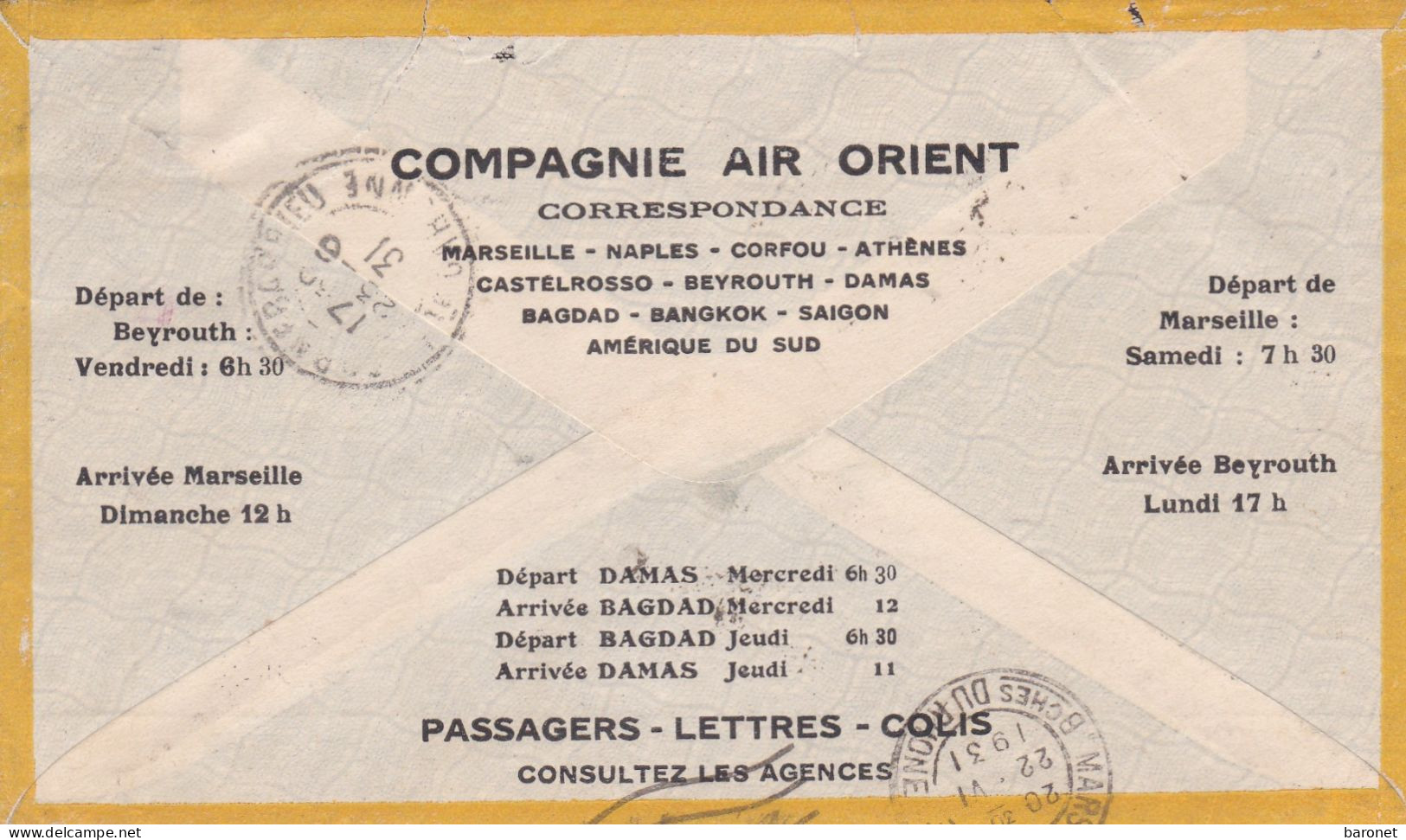 L Par Avion T.P. Ob Beyrouth 20 6 31 Pour Cornebarieu Haute Garonne - Brieven En Documenten