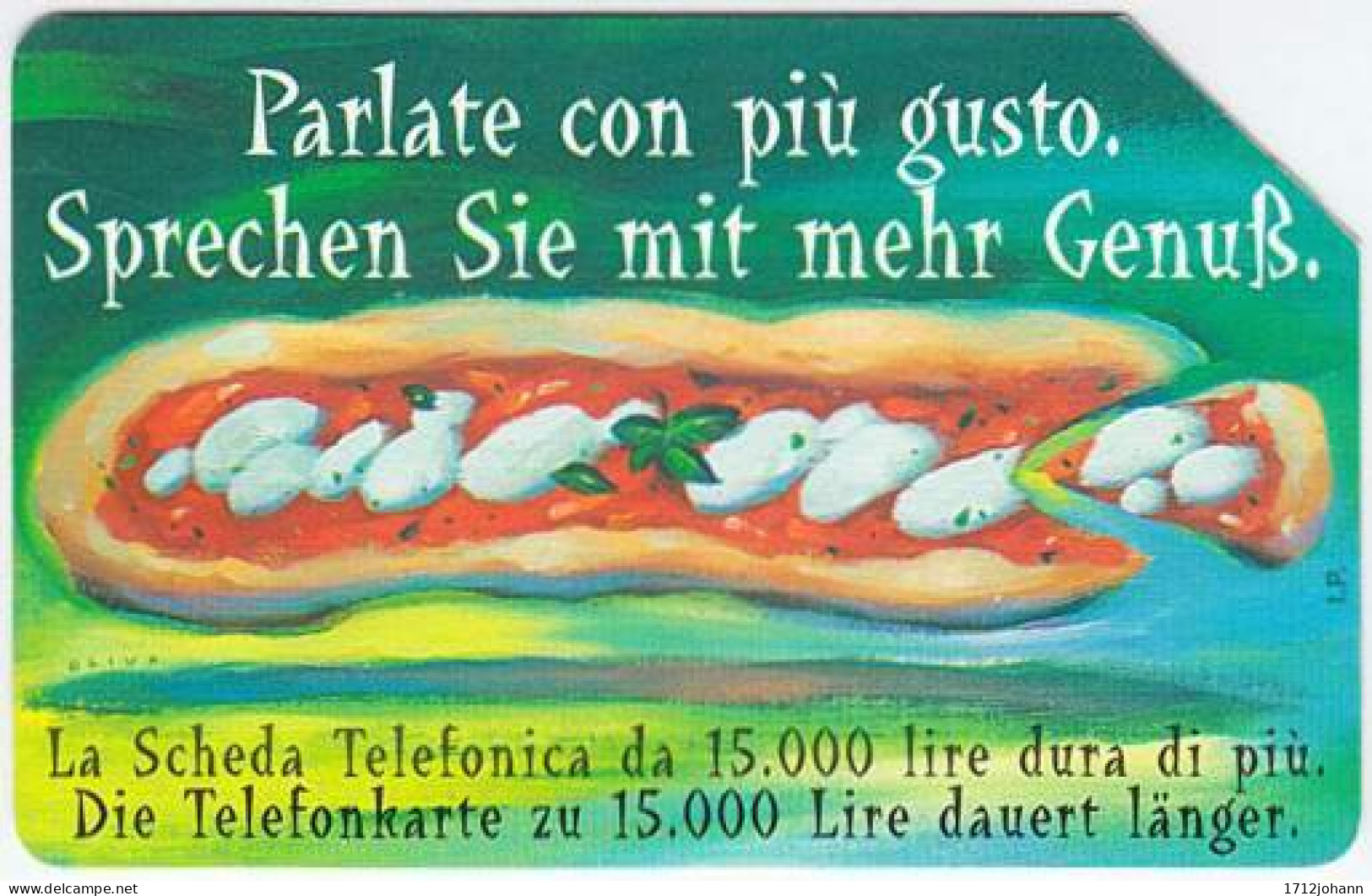 ITALY A-412 (South Tyrol) - Cartoon, Food, Pizza - (5.000 L) - Used - Publiques Figurées Ordinaires