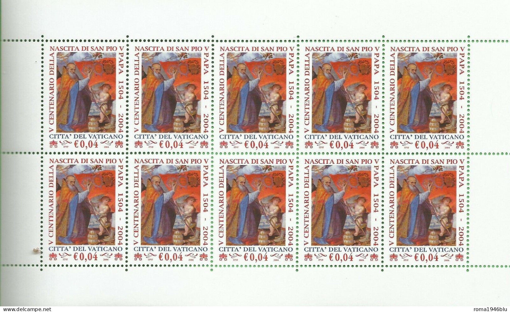 VATICANO 2004 CENTENARIO NASCITA PAPA PIO V 2 MINIFOGLI ** MNH - Blocs & Feuillets