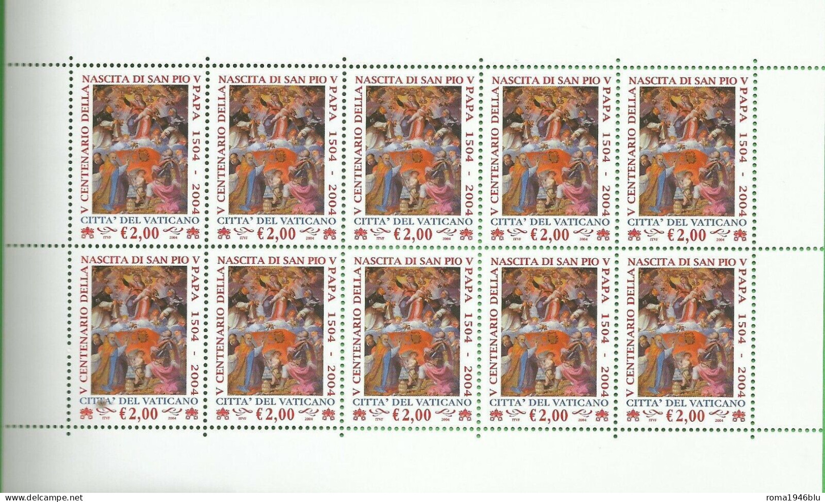 VATICANO 2004 CENTENARIO NASCITA PAPA PIO V 2 MINIFOGLI ** MNH - Blocchi E Foglietti