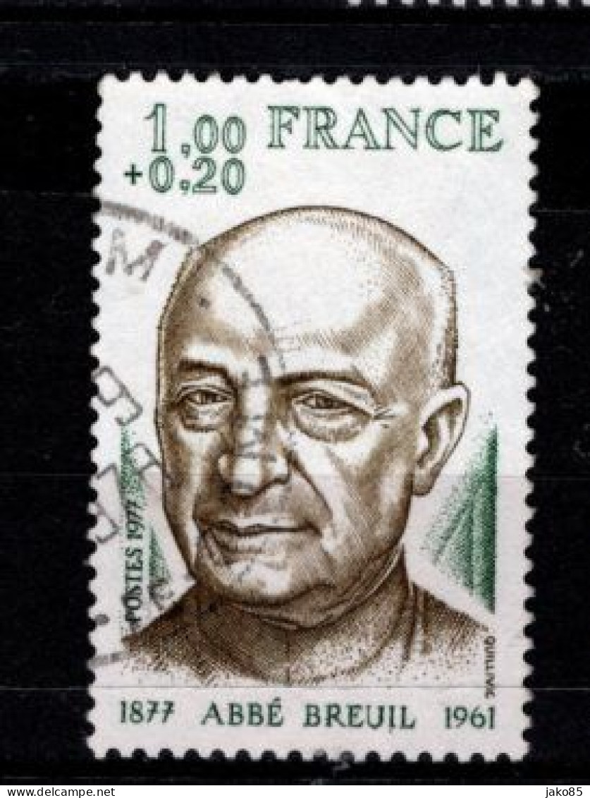 - FRANCE - 1977 - YT N° 1954 - Oblitéré - Abbé Breuil - Oblitérés