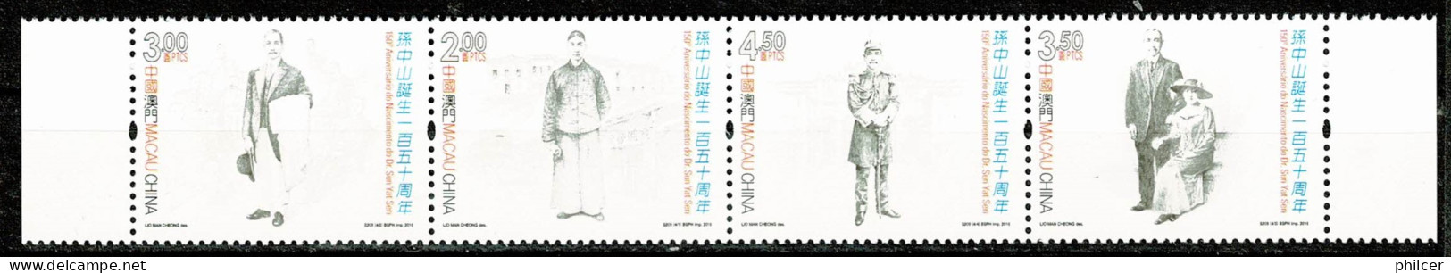 Macau, 2016, 150º Aniv. Do Nasc. Do Dr. Sun Yat Sen, MNH - Unused Stamps
