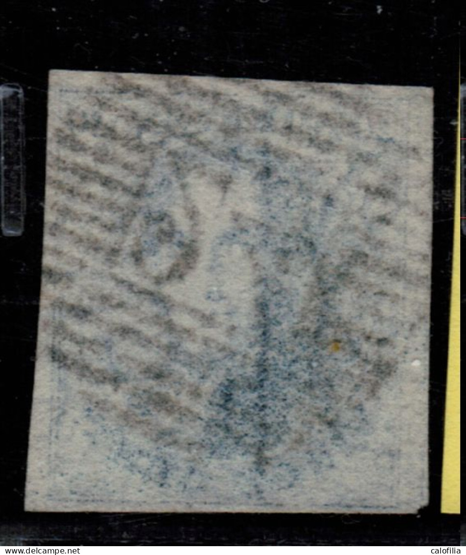 COB 4 Bleu, Papier Mince, 4 Marges, Un Voisin, Obliteration Centrale P 24 BRUXELLES, Superbe - 1849-1850 Médaillons (3/5)