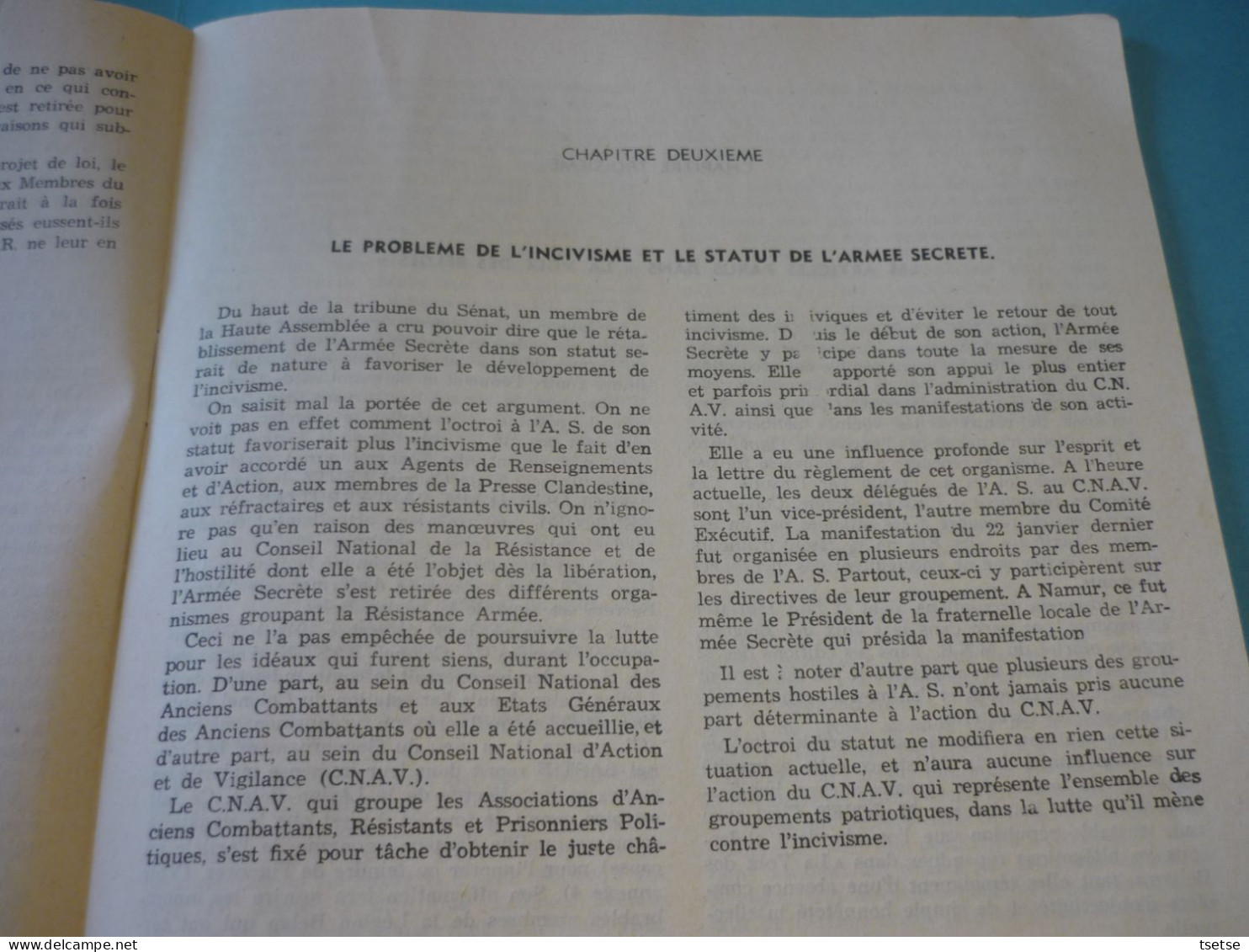 VW 2 - Les Statuts De L'Armée Secrète , Rédigés Par Le Lieutenant-Général J. Pire - Mars 1950 - Historical Documents