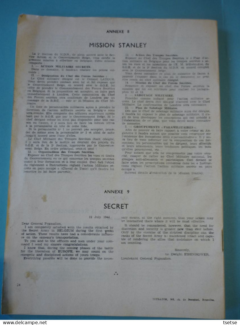 VW 2 - Les Statuts de l'Armée Secrète , rédigés par le Lieutenant-Général J. Pire - Mars 1950