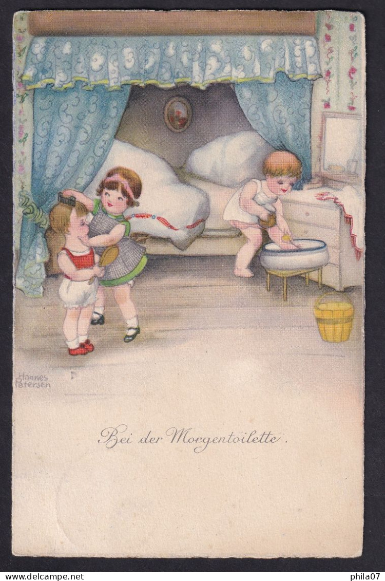 Hannes Petersen - Bei Der Morgentoilette / Postcard Circulated, 2 Scan - Petersen, Hannes