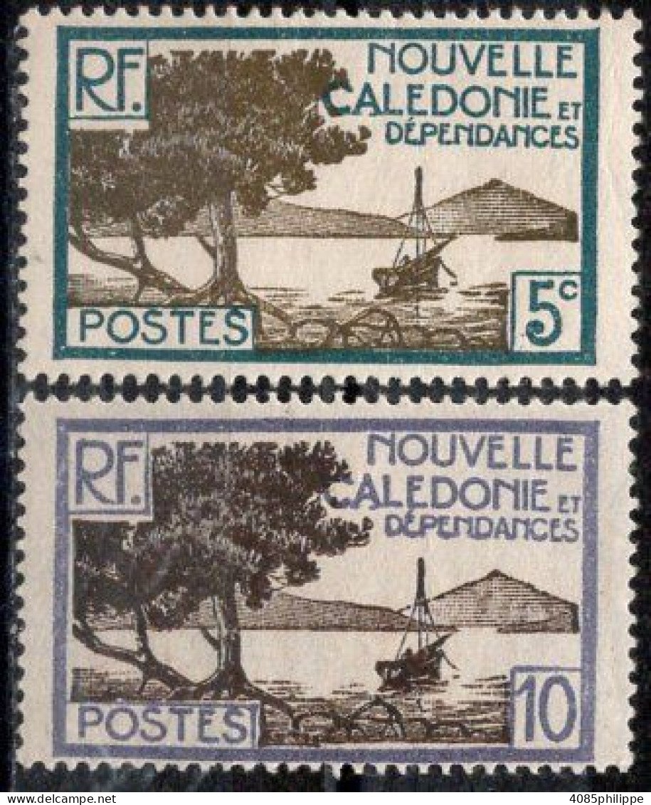 Nvelle CALEDONIE Timbres-Poste N°142** & 143** Neufs Sans Charnières TB Cote : 2€25 - Neufs