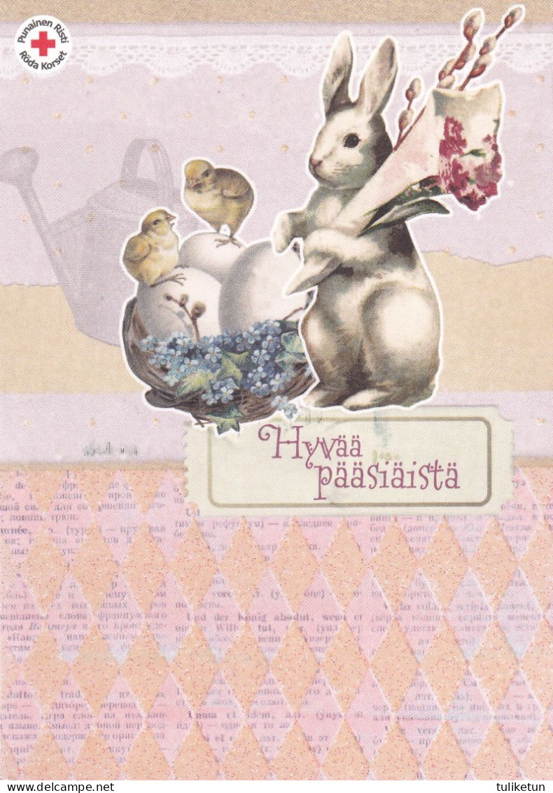 Postal Stationery - Rabbit - Chicks - Eggs - Happy Easter - Red Cross 2008 - Suomi Finland - Postage Paid - Postal Stationery