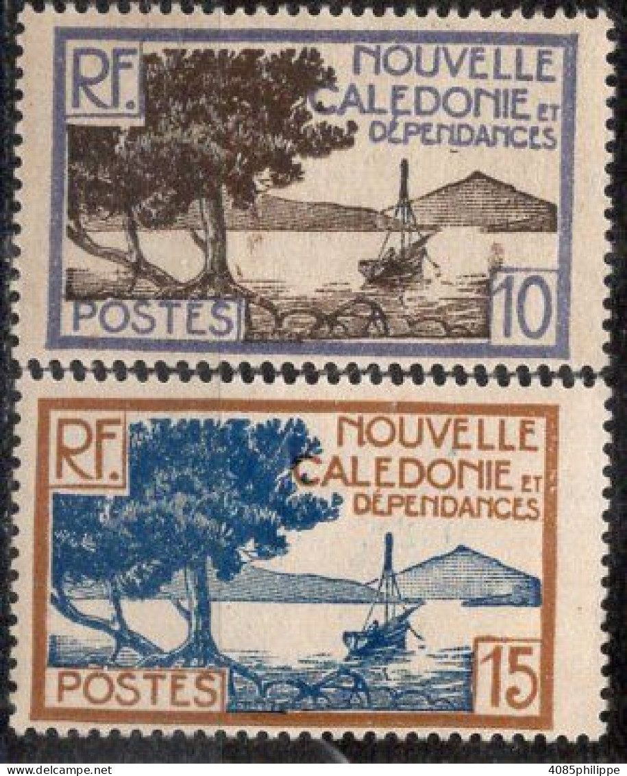 Nvelle CALEDONIE Timbres-Poste N°143** & 144** Neufs Sans Charnières TB Cote : 2€25 - Neufs