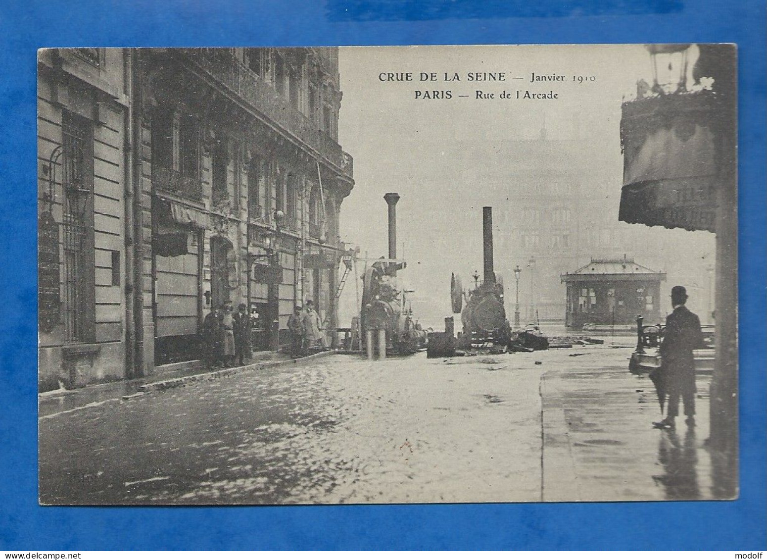 CPA - 75 - Paris - Crue De La Seine - Janvier 1910 - Rue De L'Arcade - Animée - Pub Arôme Maggi Au Dos - Non Circulée - Inondations De 1910
