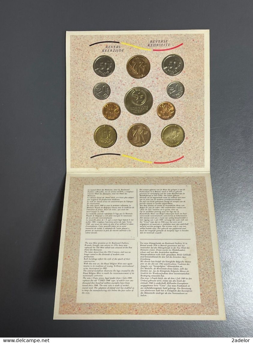 Beau Coffret Du Royaume De Belgique, Fleurs De Coins 1989 - Collezioni