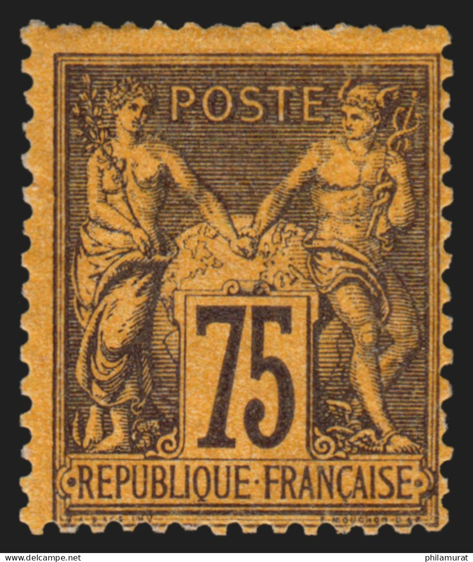 N°99, Sage 75c Violet Sur Orange, Neuf * Avec Charnière - B/TB - 1876-1898 Sage (Type II)