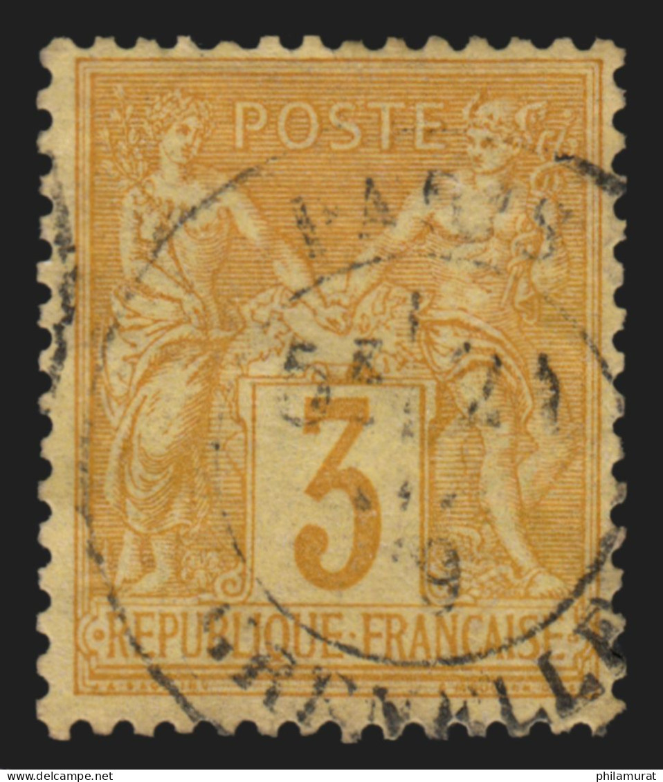 N°86, Sage 3c Bistre-jaune, Oblitéré Càd PARIS GRENELLE - TB - 1876-1898 Sage (Type II)