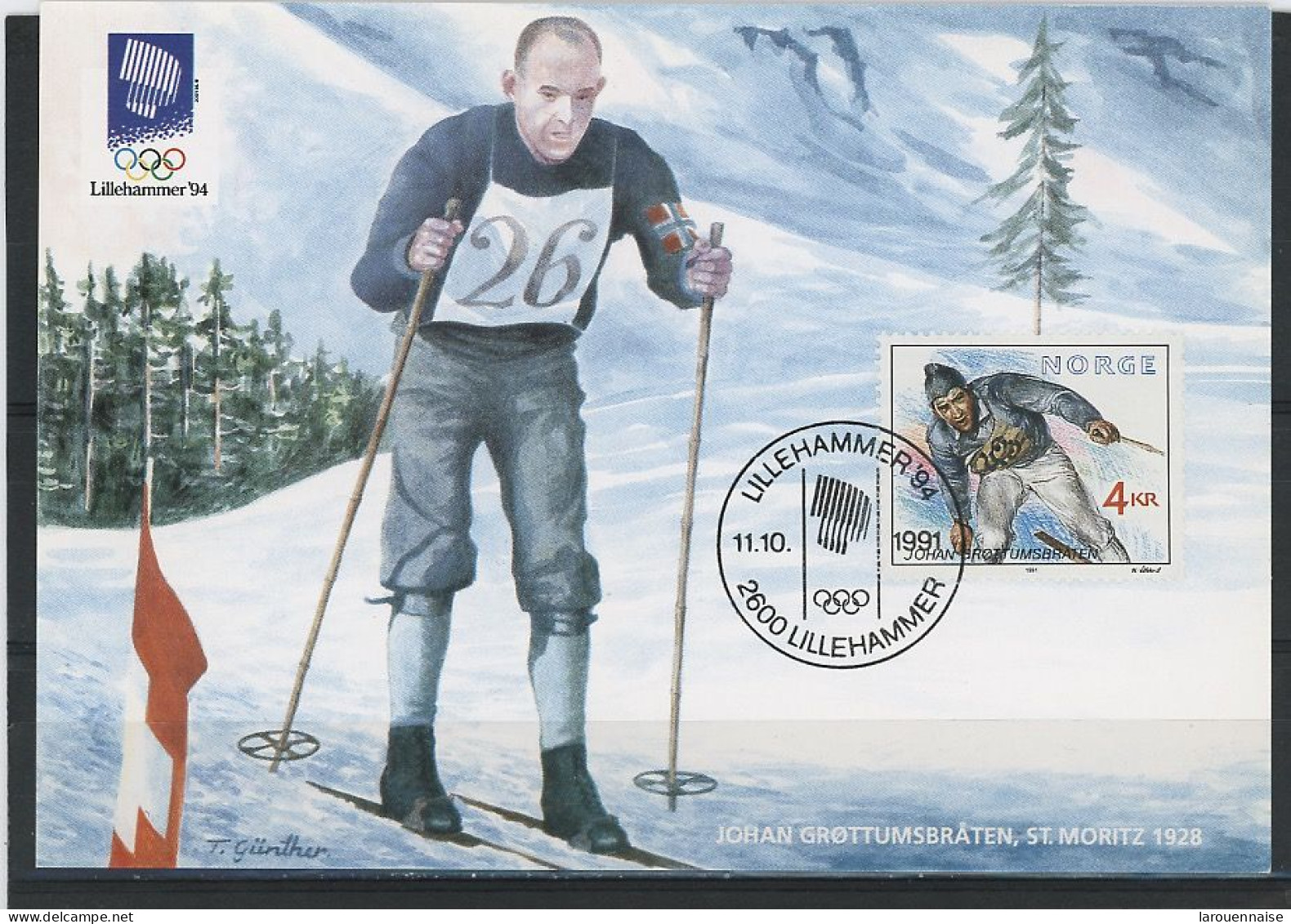 JEUX OLYMPIQUES - COMBINÉ NORDIC - JOHAN GROTTUMSBRATEN -ST MORITZ 1928 - Olympische Spiele