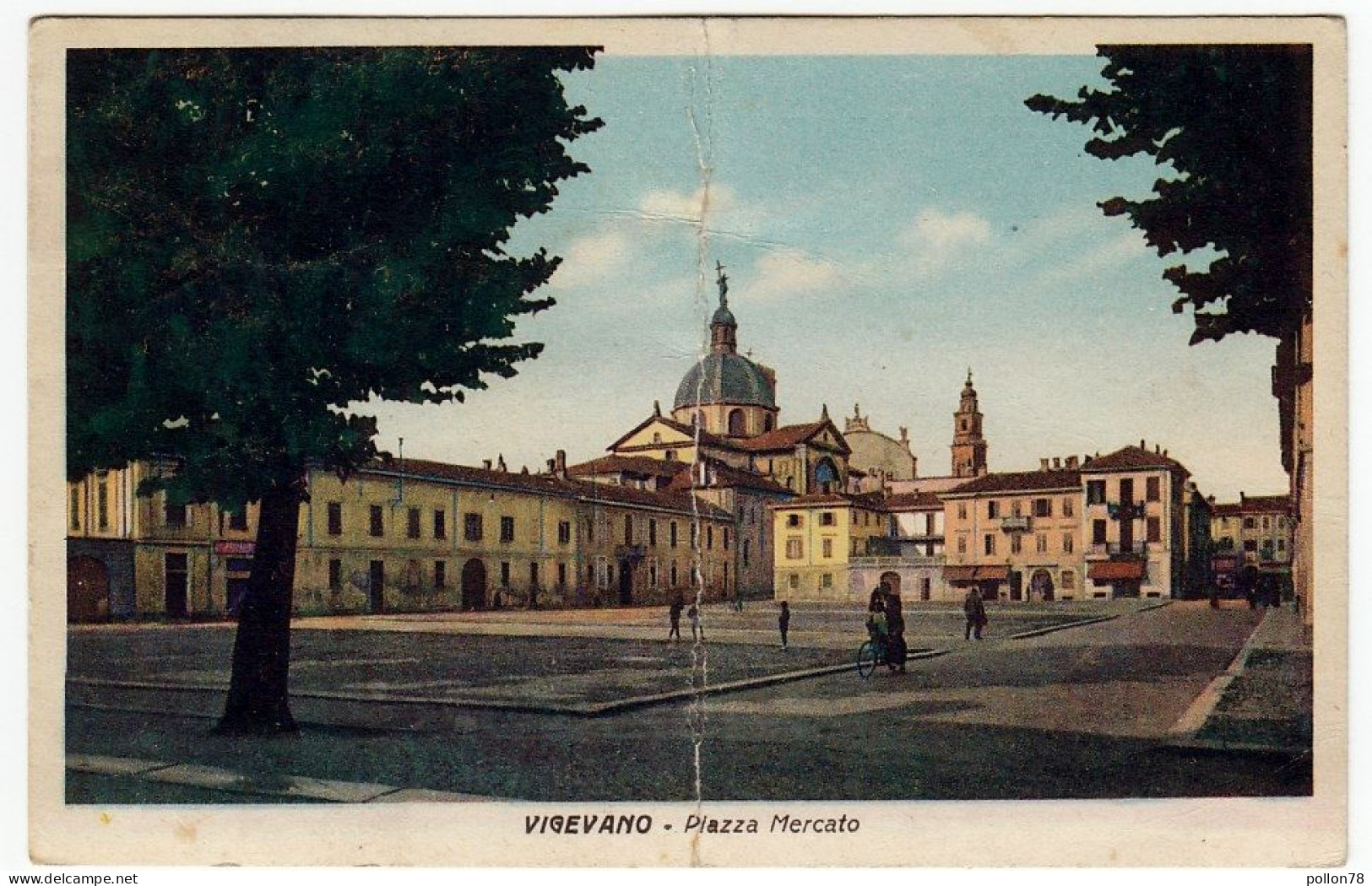 VIGEVANO - PIAZZA MERCATO - 1944 - Vedi Retro - Formato Piccolo - Vigevano