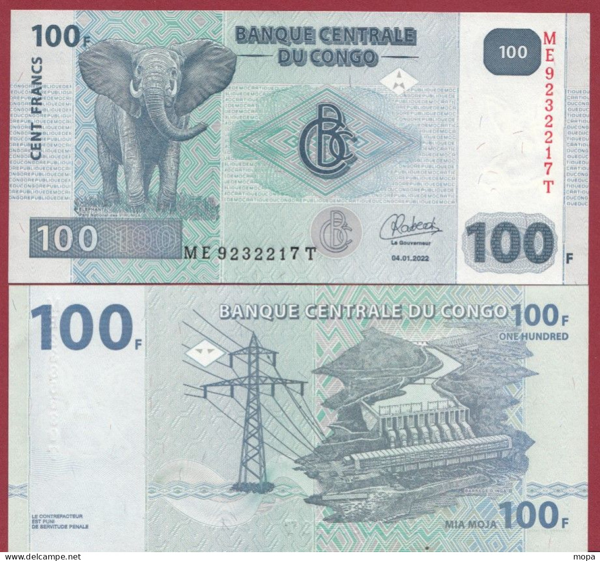 Congo --100 Francs ---2022--UNC---(483) - Demokratische Republik Kongo & Zaire