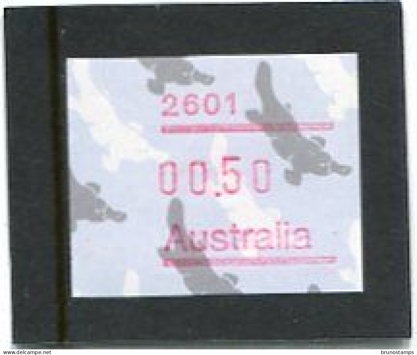 AUSTRALIA - 1986  50c  FRAMA  PLATYPUS  POSTCODE  2601 (CANBERRA)  MINT NH - Machine Labels [ATM]