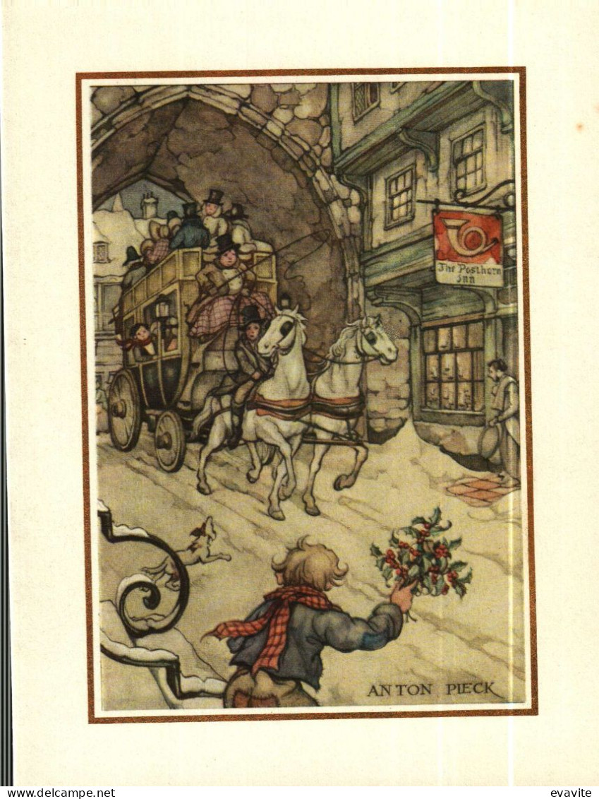 Carte Double Illustration Anton Pieck -    Diligence, Chevaux - Pieck, Anton