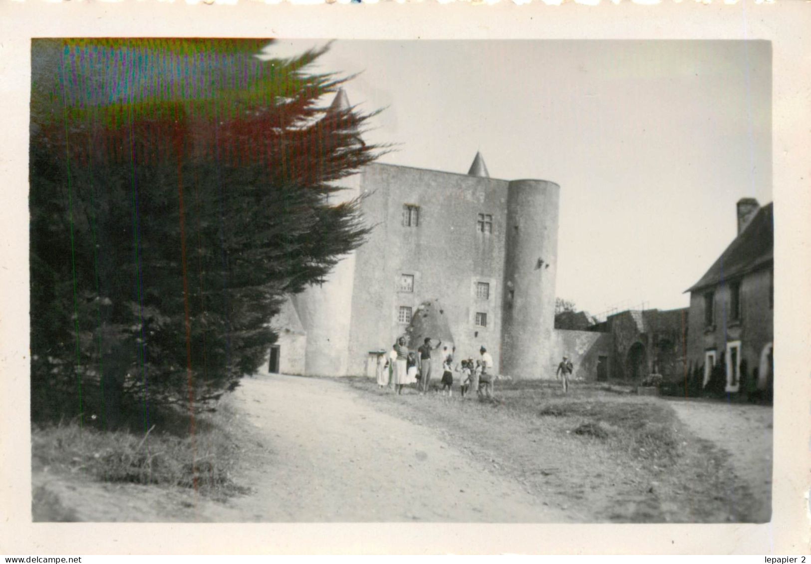 France NOIRMOUTIER 1935 Château église Plage 3 X   Photos Originales Amateur Snapshot 6 X 9 Cm - Lugares