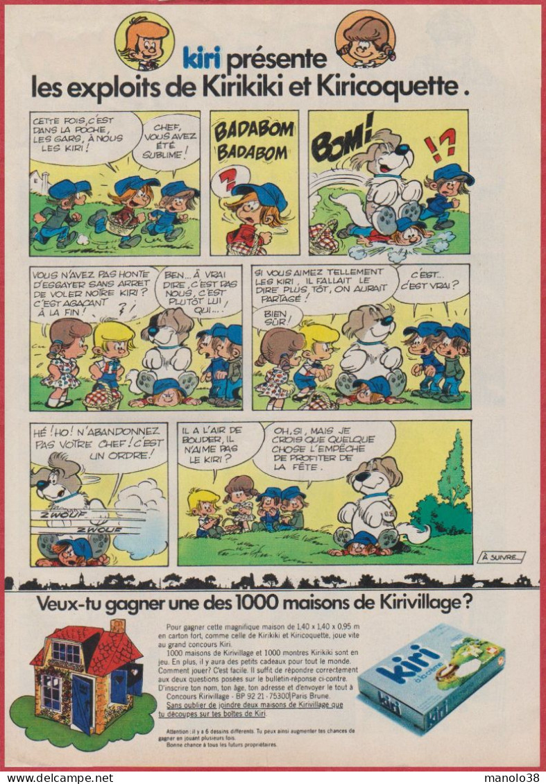 Kiri Présente Les Exploits De Kirikiki Et Kiricoquette. BD. Bande Dessinée De Roba. Concours. Fromage. 1975. - Pubblicitari