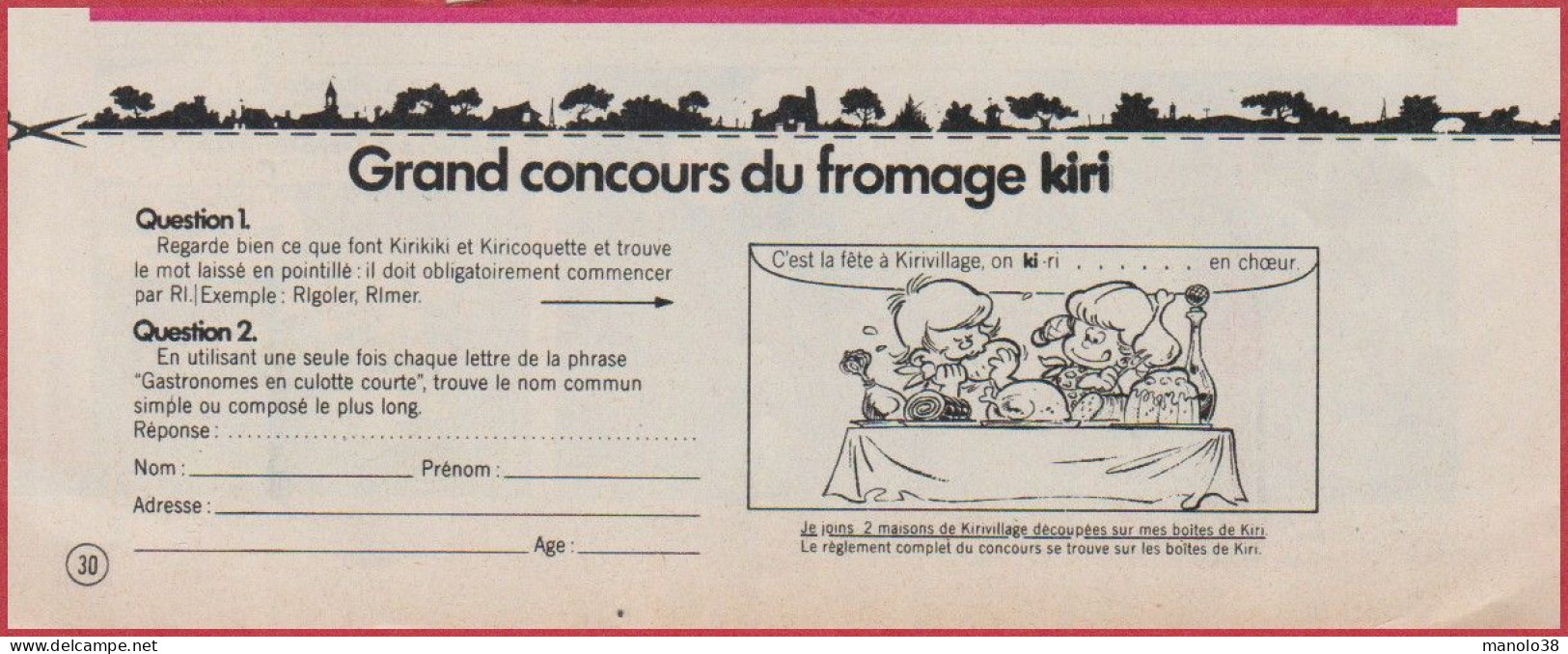 Kiri Présente Les Exploits De Kirikiki Et Kiricoquette. BD. Bande Dessinée De Roba. Concours. Fromage. 1975. - Werbung