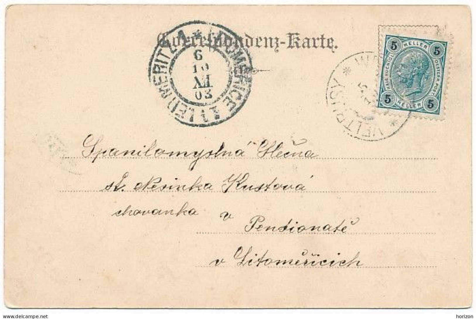 XCZE.368  VELTRUS - Pensionat - 1903 - Tchéquie