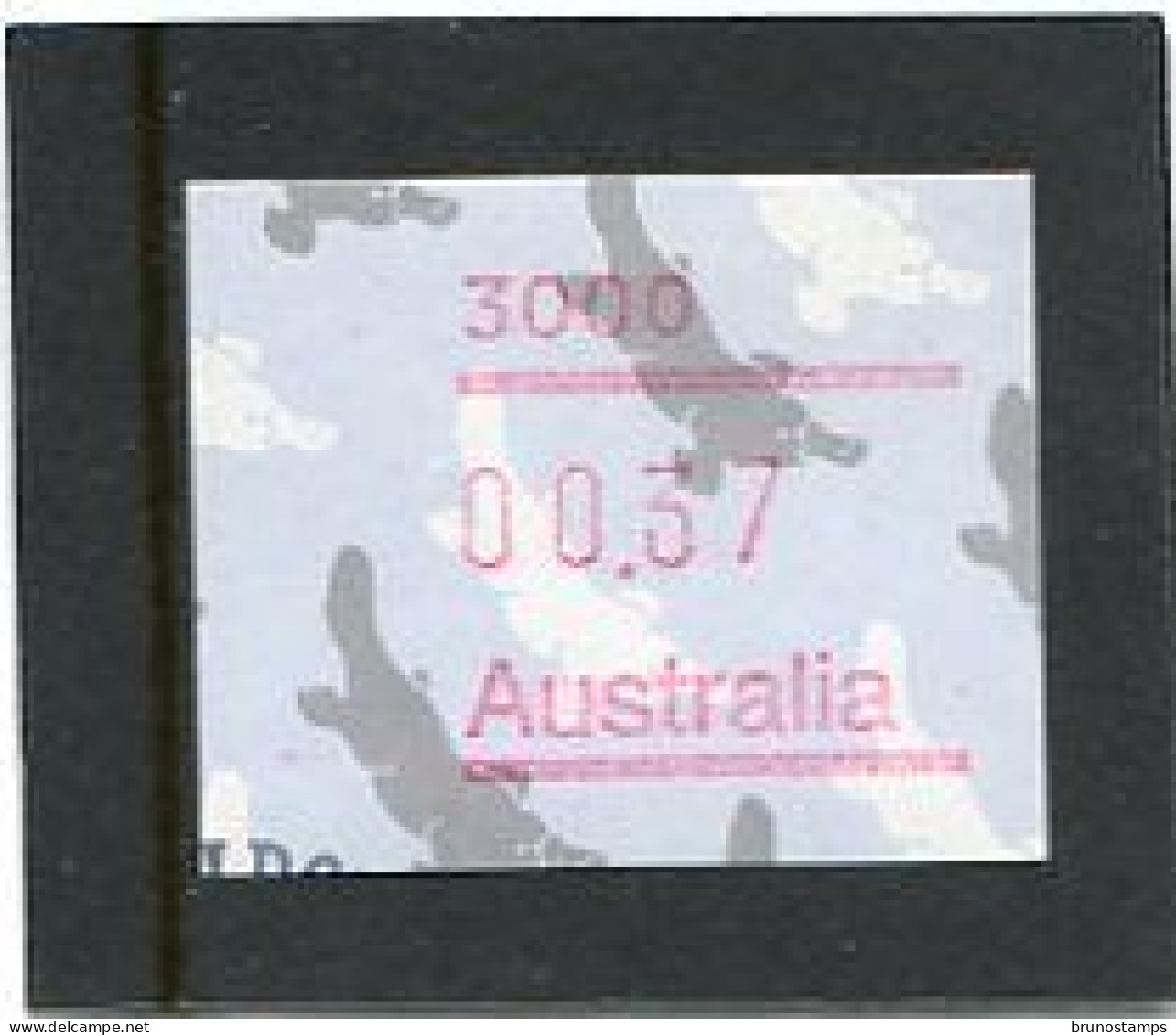 AUSTRALIA - 1987  37c  FRAMA  PLATYPUS  POSTCODE  3000 (MELBOURNE)  FINE USED - Timbres De Distributeurs [ATM]