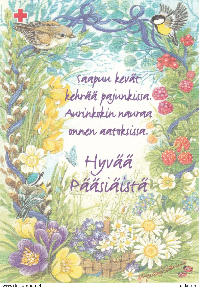 Postal Stationery - Easter Flowers - Birds - Finch - Great Tit - Great - Red Cross 2001 - Suomi Finland - Postage Paid - Entiers Postaux