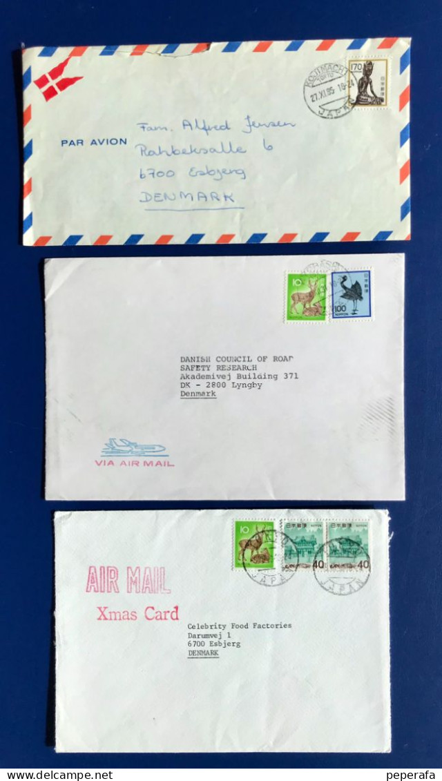 JAPAN NIPPON JAPON, 2 SOBRES CIRCULADO A DINAMARCA (LOTE 2) - Airmail