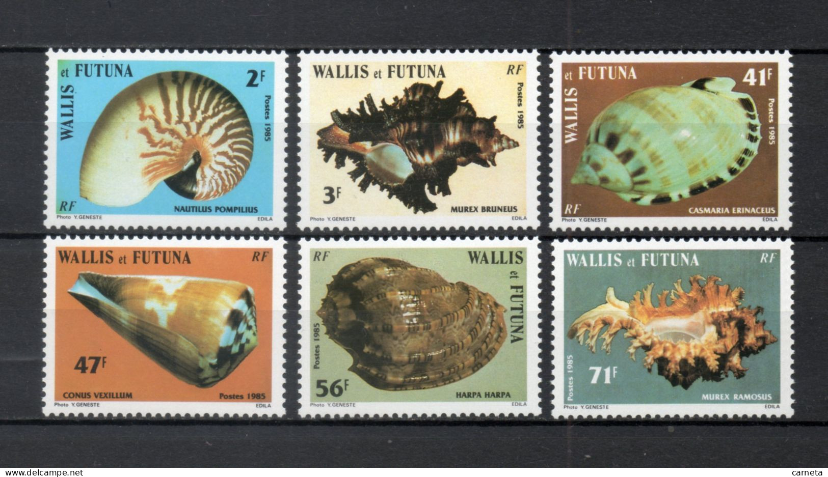 WALLIS ET FUTUNA N° 323 à 328   NEUFS SANS CHARNIERE COTE 8.50€   COQUILLAGE ANIMAUX FAUNE - Neufs