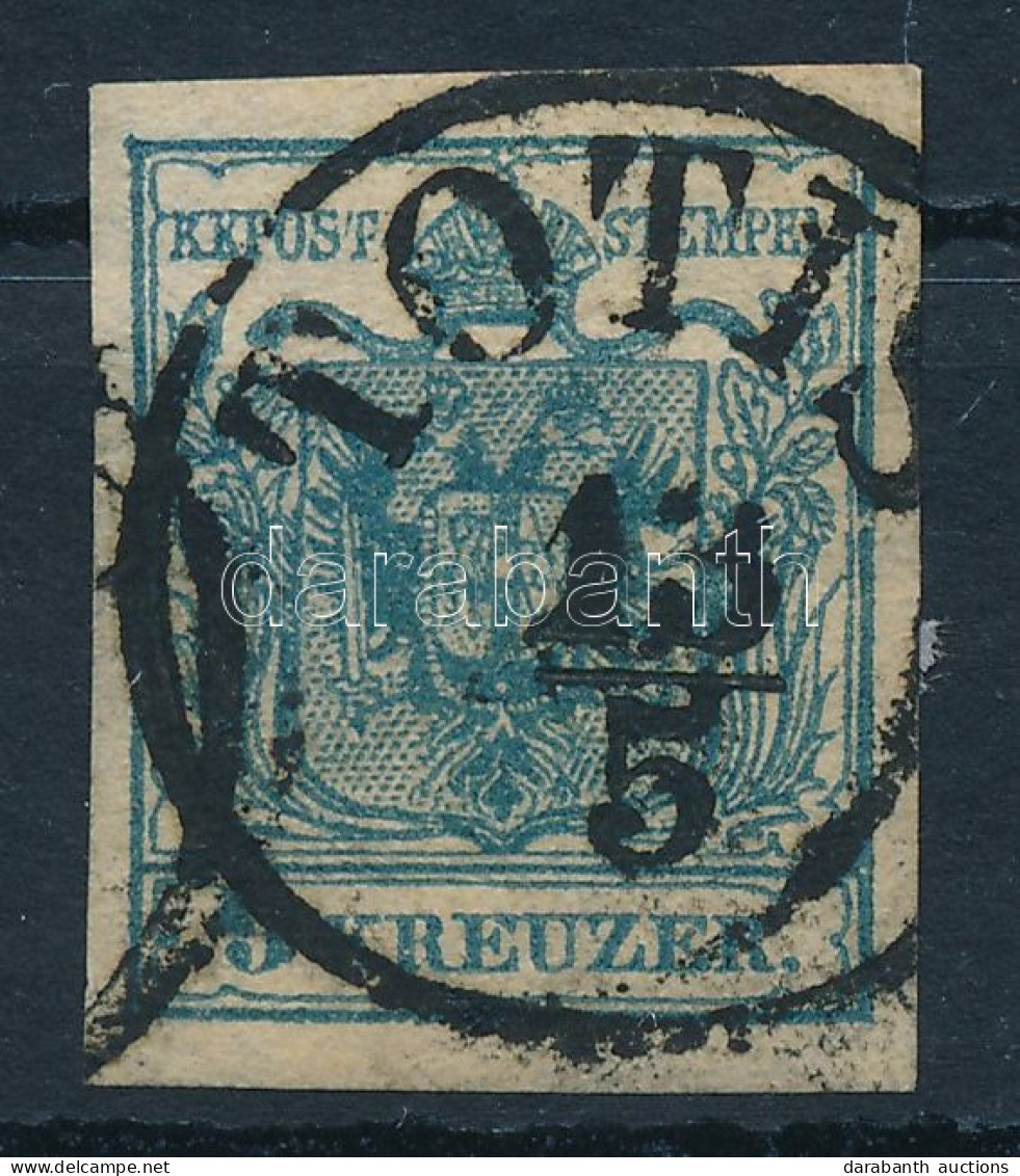 O 1850 9kr HP III Fehér Folt A Jobb Szárnyon "TOTIS" - Altri & Non Classificati