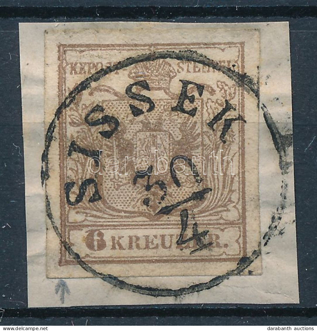 1850 6kr HP I Vízjeles, ívszéli Nyomat, Lemezhiba "SISSEK" - Other & Unclassified